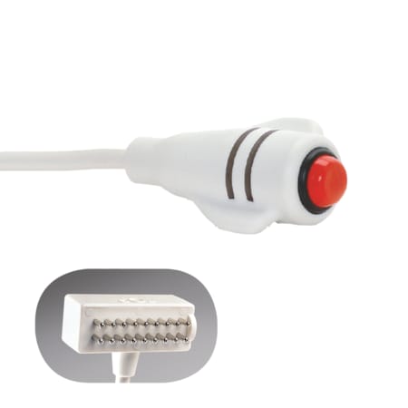 DuraCall Call Cord, 7' Cord, Ascom Dukane 18-Pin DIN Plug